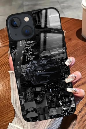 Apple iPhone 15 Uyumlu Araba Posteri Tasarımlı Parlak Silikon Kılıf