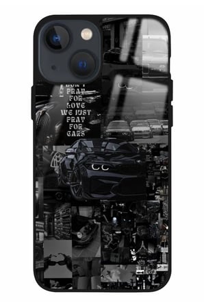 Apple iPhone 15 Uyumlu Araba Posteri Tasarımlı Parlak Silikon Kılıf