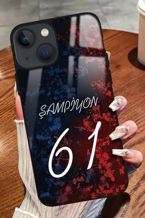 Apple iPhone 15 Uyumlu Şampiyon 61 Yazılı Parlak Silikon Kılıf