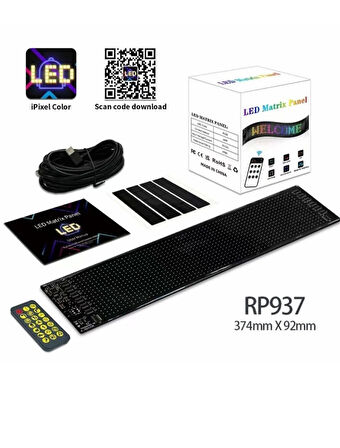 ar&be Araç Car Led Ekran Dilediğiniz Gibi Kişiselleştirilebilir, Esnek, Yapışkan Araç Ledi (9*37cm))