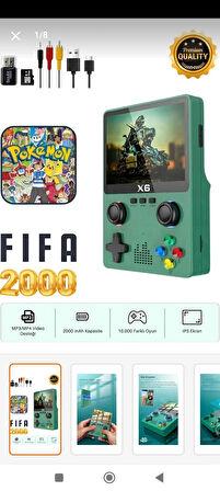 X6 Oyun Konsolu Yeni Nesil El Atarisi 10.000+ Oyun IPS Net Ekran Mp3/mp4/video Gamepad
