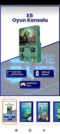 X6 Oyun Konsolu Yeni Nesil El Atarisi 10.000+ Oyun IPS Net Ekran Mp3/mp4/video Gamepad