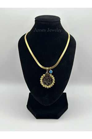 Çelik İtalyan Ezmeli Dorikalı Yaşam Ağaçlı Kolye