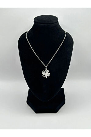 Çelik Dört Yapraklı Yonca Kolye