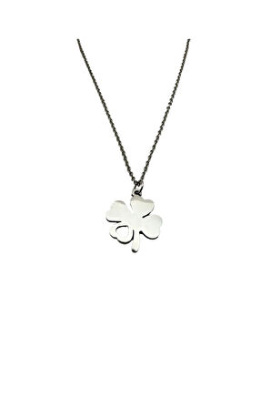 Çelik Dört Yapraklı Yonca Kolye