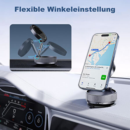 Trident A24 A25 A29 A54 A60 A80 Vakumlu Magsafe Destekli 360° Araç Telefon Tutucu K10A