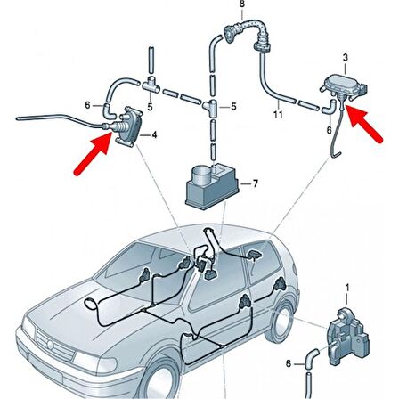 Bircan Vw Polo Hb 2000-2002 Havalı Merkezi Kilit Pompası Diyaframı 6N0862158