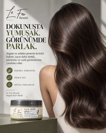 Le Feu Beauté Argan ve Amino Proteinli Saç Bakım Maskesi 300 ml - Kuru ve Yıpranmış Saçlar