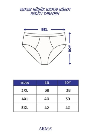 Özel Seri Erkek Büyük Beden Külot Slip 6'lı Paket Beyaz %100 Pamuklu Rahat İçlik Esnek Bel Alt Giyim
