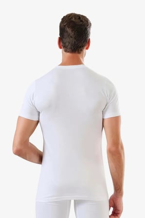 Erkek Beyaz Sıfır Yaka Kısa Kollu Fanila Tişört 3'lü Paket Klasik Giyim Tekstil Temel Giysi