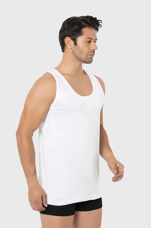 Özel Seri 6'lı Paket Beyaz Erkek Atlet Pamuklu Günlük Nefes Alan