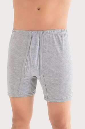 Erkek Paçalı Külot Boxer 6'lı Paket Gri %100 Pamuk Penye Klasik Tarz Hediyelik Eşya Konforlu Model