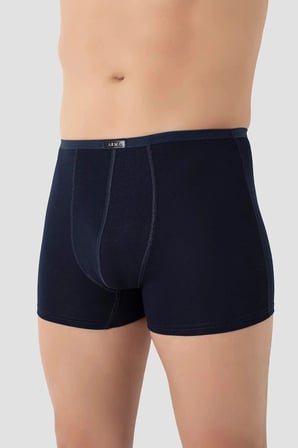 Premium Erkek İnce Bel Lastikli Bambu Boxer Lacivert 5'li Paket Esnek Model Spor Tarz İç Giyim