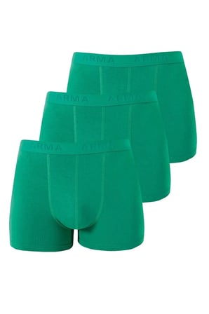 Özel Seri Erkek Yeşil Bambu Boxer 3'lü Paket Moda İç Çamaşırı Stil