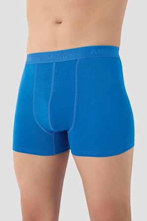 Özel Seri Erkek Mavi Bambu Boxer 3'lü Paket Rahat Sade Düz