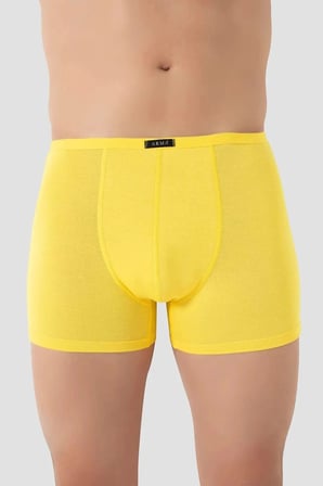 Premium Erkek İnce Bel Lastikli Bambu Boxer Sarı 5'li Paket Günlük Pürüzsüz Yumuşak