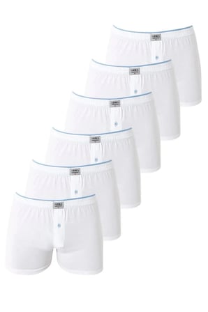 Özel Seri 6'lı Paket Beyaz Erkek Penye Havlu Bel Boxer %100 Pamuk Pamuklu Giyim Örgü Kumaş