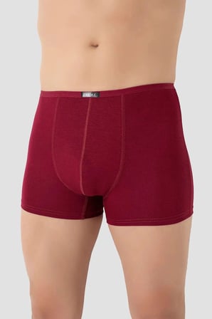 Erkek İnce Bel Lastikli Bambu Boxer Bordo 5'li Paket Nefes Alabilen Tekstil Ürün Rahat İç Giyim