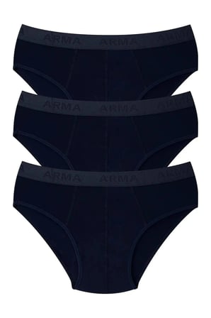 Özel Seri Erkek Bambu Slip Külot Düz Lacivert 3'lü Paket Rahat İç Giyim