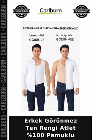 Özel Üretim Erkek Görünmez Ten Rengi Atlet %100 Pamuklu İç Giyim Gömlek İçi