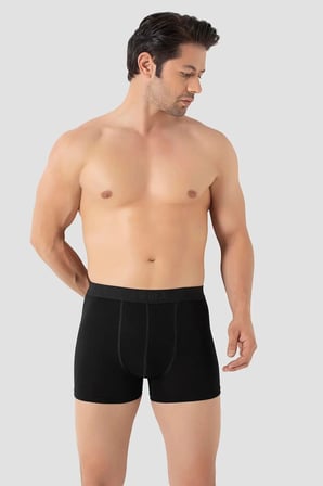 Özel Seri Erkek Bambu Büyük Beden Boxer Siyah 10'lu Paket Günlük İç Giyim Alternatif