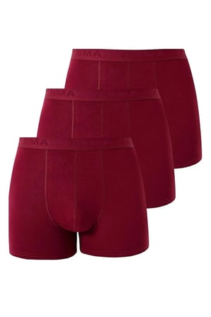 Özel Üretim Erkek Bordo Bambu Boxer 3'lü Paket İç Giyim Klasik Bay
