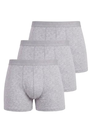 Premium 3'lü Gri Erkek Boxer Likralı Esnek Kumaş Combos Stil Yaşam