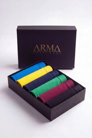 Erkek Premium Bambu Renkli Boxer 6'lı Hediye Kutulu Bohça Seti Günlük İç Giyim Damat Bohçası