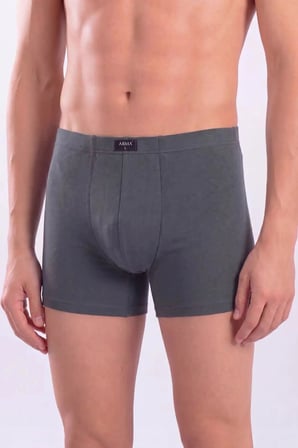 Premium Füme Erkek Boxer Düz 3'lü Paket Pamuklu Likralı Esnek Yapı Günlük Kullanım Temel Giyim