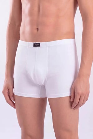 Beyaz Erkek Boxer Düz 3'lü Paket Pamuklu Likralı Giyim Esnek Çamaşır Hediye Alternatifleri