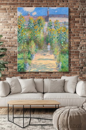 Şehzat Kanvas Tablo Claude Monet Vétheuil'deki Sanatçının Bahçesi 20 x 30 cm
