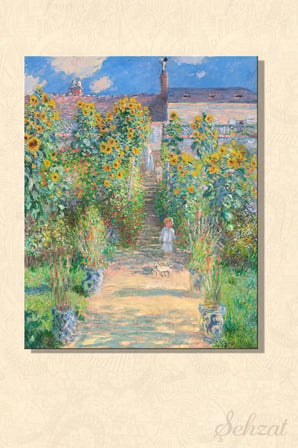 Şehzat Kanvas Tablo Claude Monet Vétheuil'deki Sanatçının Bahçesi 20 x 30 cm