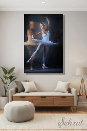 Şehzat Balerin Kanvas Tablo 20x30 cm Dikey Tekli Duvar Dekoru