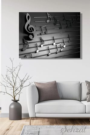 Şehzat Nota Müzik Kanvas Tablo 20 x 30 cm