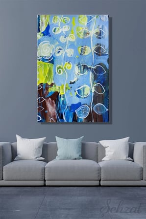 Şehzat Soyut Yaprak Dal Kanvas Tablo 20 x 30 cm