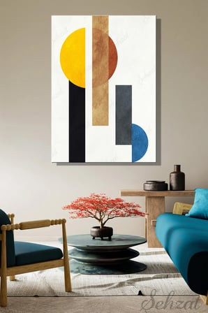 Şehzat Soyut Geometrik Kanvas Tablo 20 x 30 cm