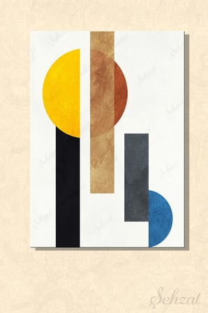 Şehzat Soyut Geometrik Kanvas Tablo 20 x 30 cm