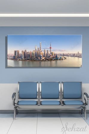 Şehzat Kanvas Tablo Şanghay Gökdelen 30 x 60 cm