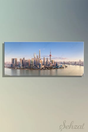 Şehzat Kanvas Tablo Şanghay Gökdelen 30 x 60 cm