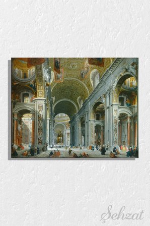 Duvar Tablosu Yatay Kanvas Tekli Salon Mutfak Yatak Odası Ofis Giovanni Paola Panini Kilise