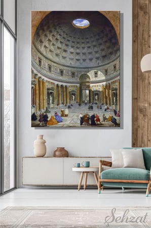 Duvar Tablosu Dikey Kanvas Tekli Salon Mutfak Yatak Odası Ofis Giovanni Paola Panini Kilise