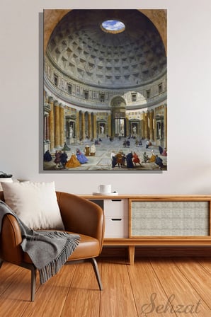 Duvar Tablosu Dikey Kanvas Tekli Salon Mutfak Yatak Odası Ofis Giovanni Paola Panini Kilise