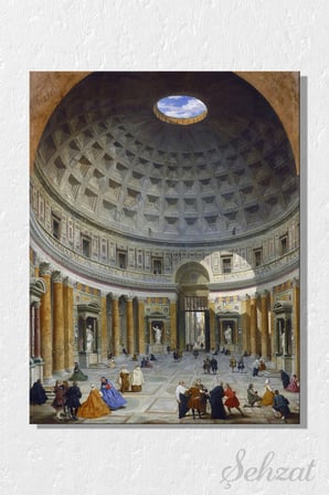 Duvar Tablosu Dikey Kanvas Tekli Salon Mutfak Yatak Odası Ofis Giovanni Paola Panini Kilise