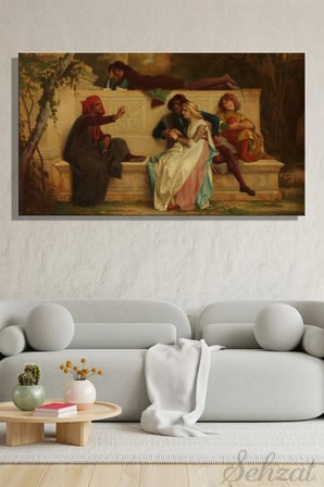 Duvar Tablosu Yatay Kanvas Tekli Salon Mutfak Yatak Odası Ofis Alexandre Cabanel Floransalı Şair