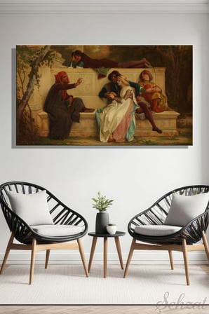 Duvar Tablosu Yatay Kanvas Tekli Salon Mutfak Yatak Odası Ofis Alexandre Cabanel Floransalı Şair