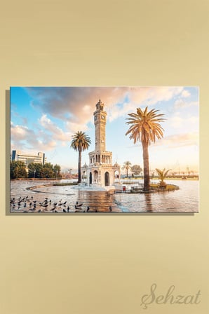 Şehzat İzmir Saat Kulesi Kanvas Tablo 20x30 cm Modern Duvar Dekoru
