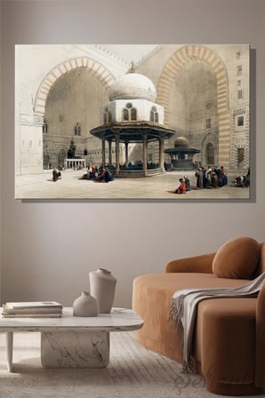 Şehzat David Roberts Kahire Sultan Hasan Camii Kanvas Tablo 20x30 cm