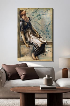 Duvar Tablosu Dikey Kanvas Tekli Salon Yatak Odası Ofis Sir Edward Burne-Jones Bahçe Avlusu