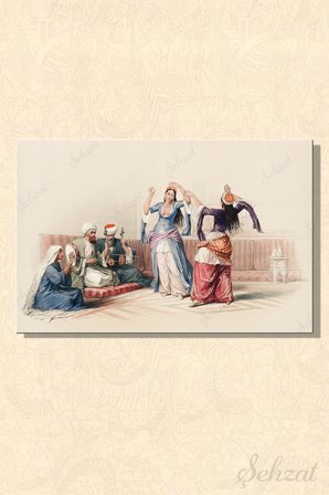 Duvar Tablosu Yatay Kanvas Tekli Salon Mutfak Yatak Odası Ofis David Roberts Mısır Kahire Dans