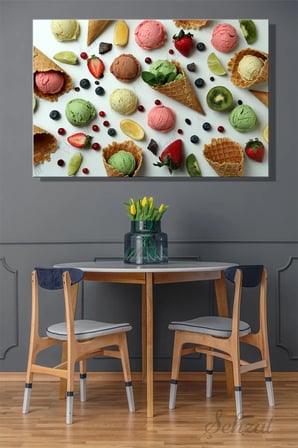 Şehzat Kanvas Tablo Dondurma Meyveli 20 x 30 cm